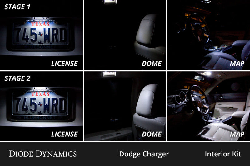 Diode Dynamics 06-10 Dodge Charger Interior LED Kit Cool White Stage 1 DD0627
