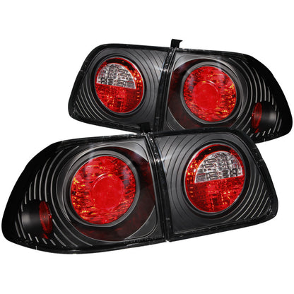 Anzo 1999-2000 Honda Civic Tail lights Black 221068 Photo - Primary