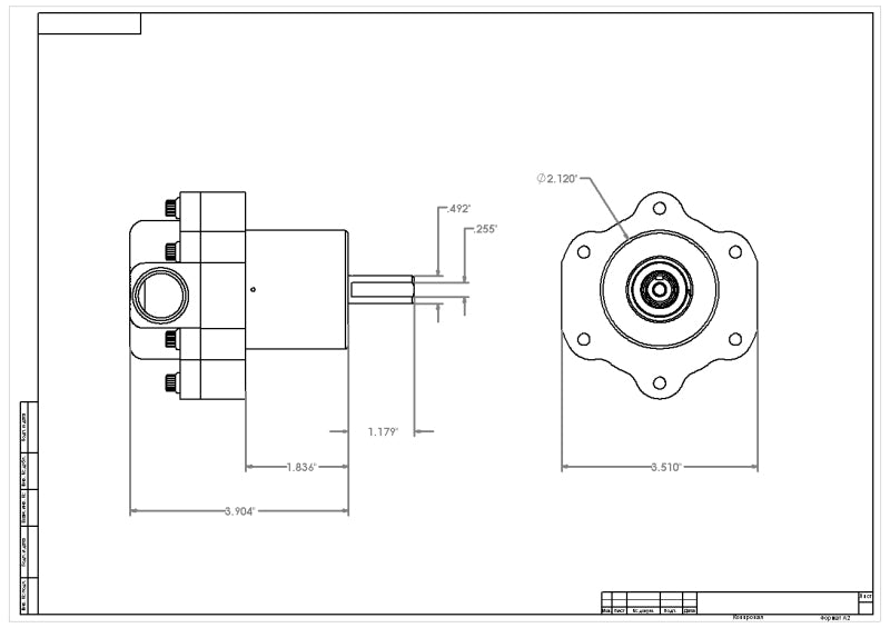 Aeromotive Billet Belt Drive Fuel Pump 11105 Technical Drawing