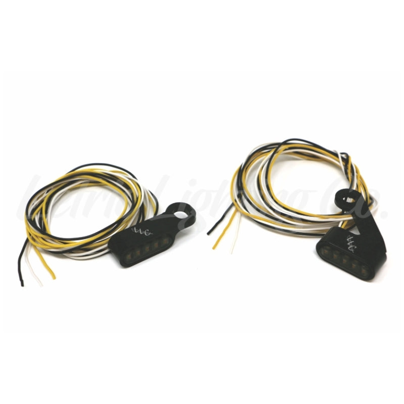 Letric Lighting Black Mini Mirror Mounted Front LED Turn Signals - Black LLC-MMM-B LLC-MMM-B Photo - Primary