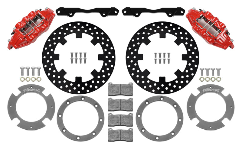 Wilwood 17-21 Can-Am X3RS Red 6-Piston Front Kit 11.25in - Drilled Rotors 140-16628-DR