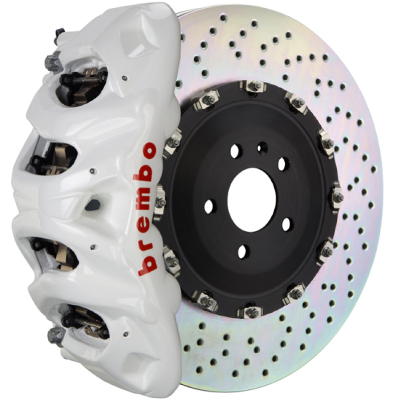 Brembo 08-17 S5 Front GT BBK 6 Piston Cast 380x34 2pc Rotor Drilled-White 1T1.9007A6