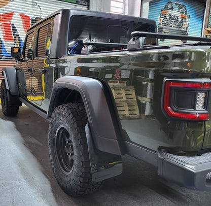 Rally Armor 19-23 Jeep JT Gladiator Mojave/Rubicon Black Mud Flap w/ Metallic Black Logo MF104-BLK-MBK MF104-BLK-MBK User 1