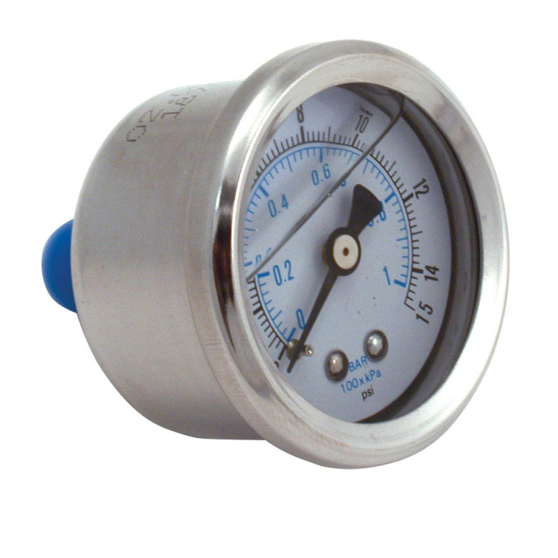 Spectre Fuel Pressure Gauge (Liquid Filled) 0-15psi 2515 2515 Photo - Primary