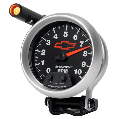 Autometer Tacho 3 3/4" 10k RPM Pedestal w Quick-Lite GM Bowtie Black 3690-00406 User 5