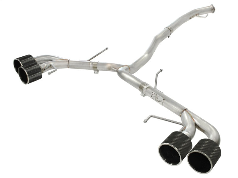 aFe Takeda 3in SS Exhaust Cat-Back 09-14 Nissan GTR V6 3.8L Carbon Fiber Tips 49-36108-C 49-36108-C Photo - Primary