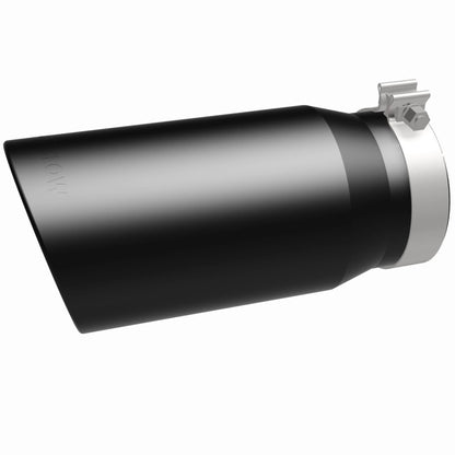 Magnaflow Tip Stainless Black Coated Single Wall Round Single Outlet 6in Dia 5in Inlet 13in L 35239 35239 360 Degree Image Set