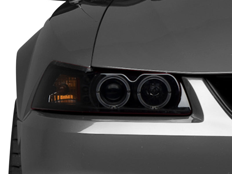 Raxiom 99-04 Ford Mustang Dual LED Halo Projector Headlights- Black Housing (Smoked Lens) 49113 49113 Photo - Close Up