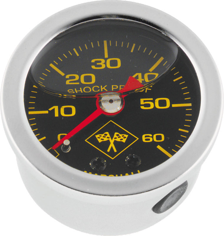 Bikers Choice 0-60 PSI Oil Pressure Gauge Black Face Stainless Bezel Liquid Filled Universal Custom 496457 496457 Photo - Primary
