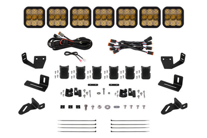 Diode Dynamics Prinsu/Sherpa Roof Racks- SS5 7-Pod CrossLink Mounting Kit - Sport Yellow Combo DD7825 DD7825 Photo - Primary