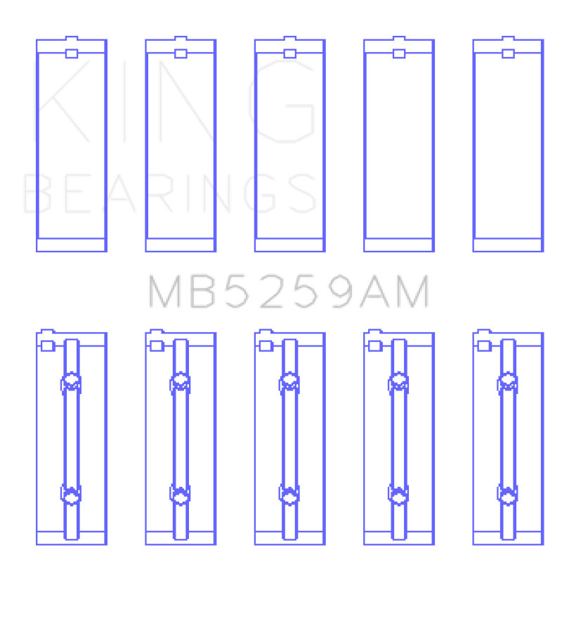 King Engine Bearings King Acura B18A1/B1/C1/C5 K20A / K24A (Size 0.5) Main Bearing Set MB5259AM05 MB5259AM05 Photo - Primary