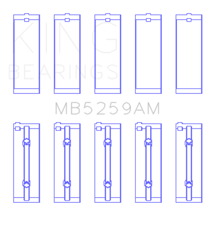 King Engine Bearings King Acura B18A1/B1/C1/C5 K20A / K24A (Size 0.5) Main Bearing Set MB5259AM05 MB5259AM05 Photo - Primary