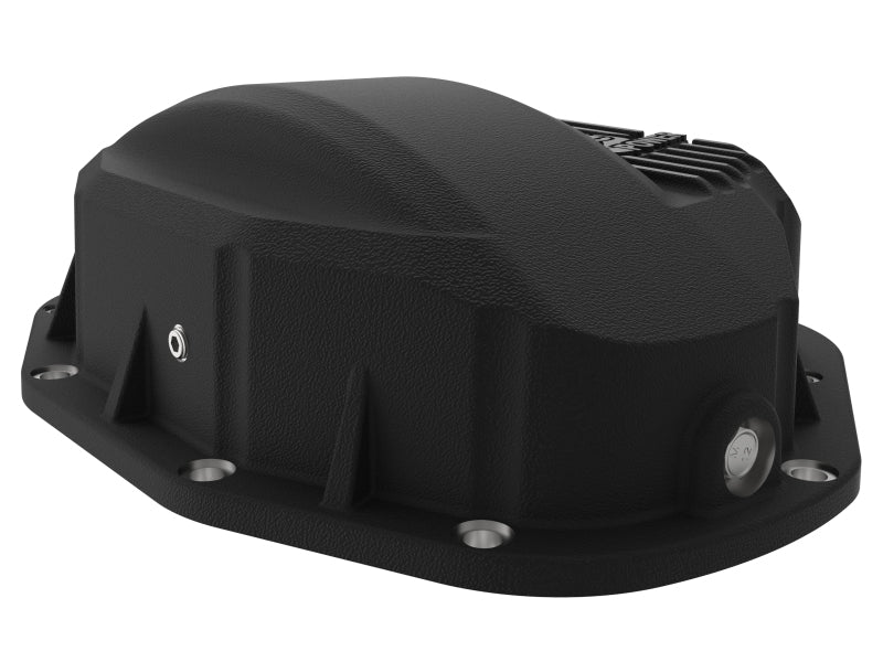 aFe Pro Series Rear Differential Cover Black w/ Machined Fins: Dodge Diese 46-70032 Photo - Unmounted