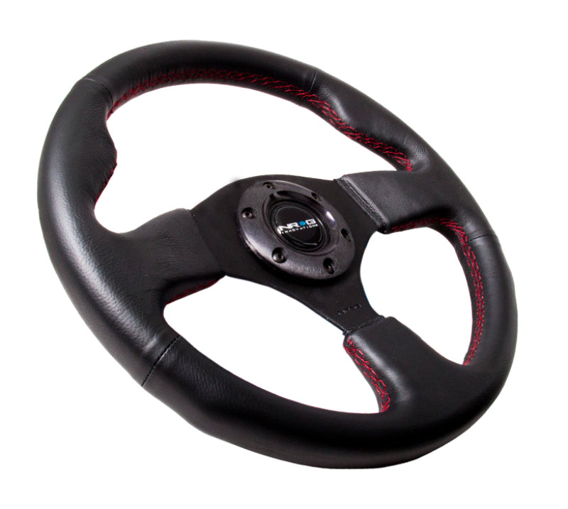 NRG Reinforced Steering Wheel- 320mm Sport Leather Steering Wheel RST-012R-RS Photo - Primary