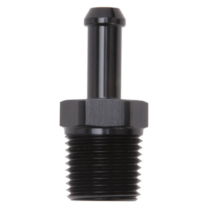 Edelbrock Hose Fittings, Straight, 1/2" NPT to 3/8" Barb, Black Anodize 8185 Photo - Primary