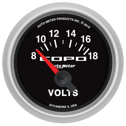 Autometer 52mm 18V Electric Voltmeter Chevrolet COPO Camaro 880874 880874 Photo - Primary