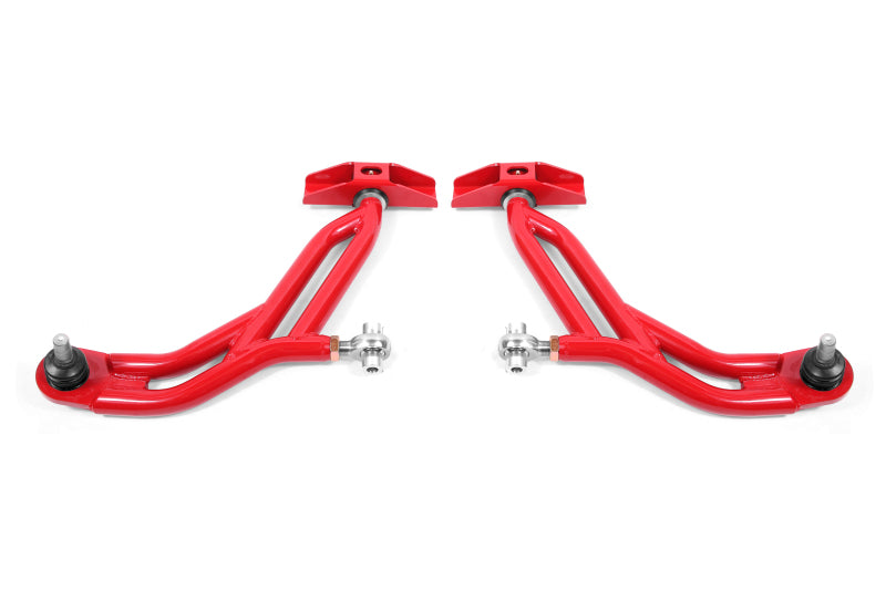 BMR Suspension BMR 10-14 Ford Mustang Adj. Lower A-Arms w/ Delrin/Rod End / 18mm Tall Ball Joint - Red AA751R AA751R Photo - Primary