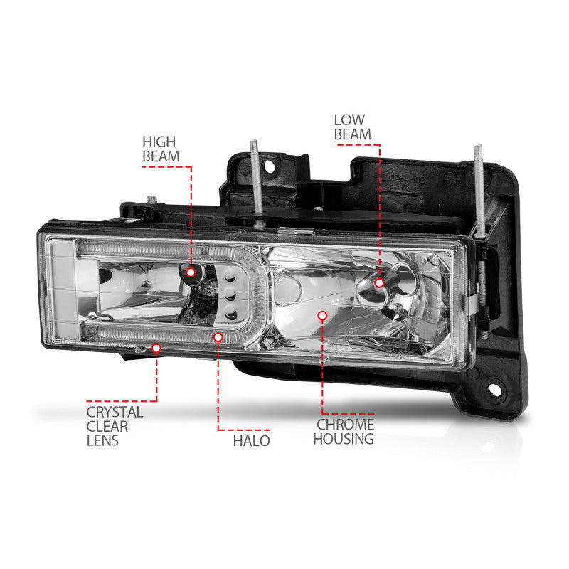 ANZO 1999-2000 Cadillac Escalade Crystal Headlights 111499 111499 Photo - Unmounted