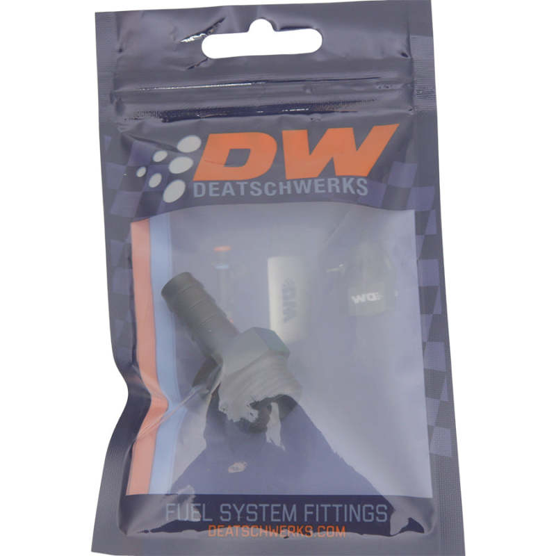 DeatschWerks 8AN ORB Male to 3/8in Male Triple Barb Fitting (Incl O-Ring) - Anodized Matte Black 6-02-0507-B 6-02-0507-B Photo - lifestyle view