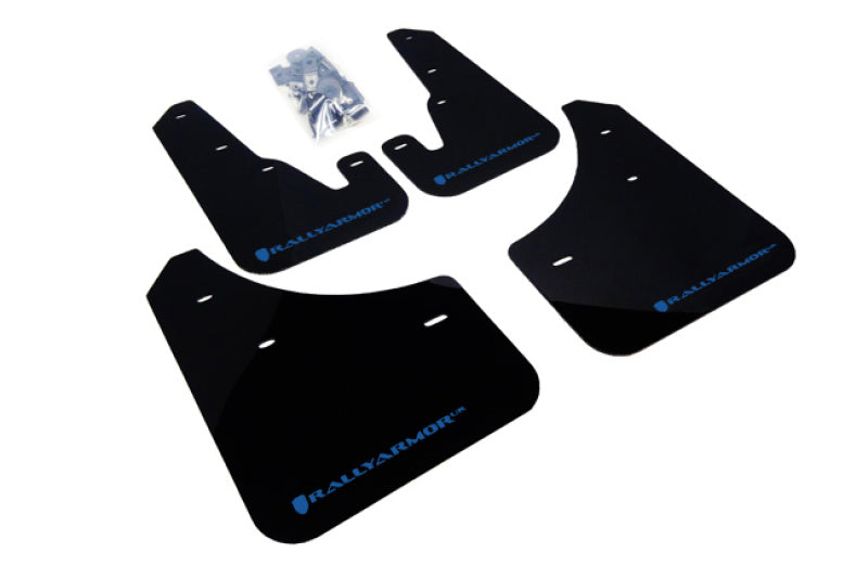 Rally Armor 04-09 Mazda3/Spd3 Mud flap Blue logo 0B9CM MF9-UR-BLK/BL Photo - Primary