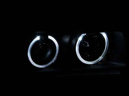 Anzo 1992-1998 BMW 3 Series E36 Projector Headlights w/ Halo Black (CCFL) G 121011 Photo - Mounted
