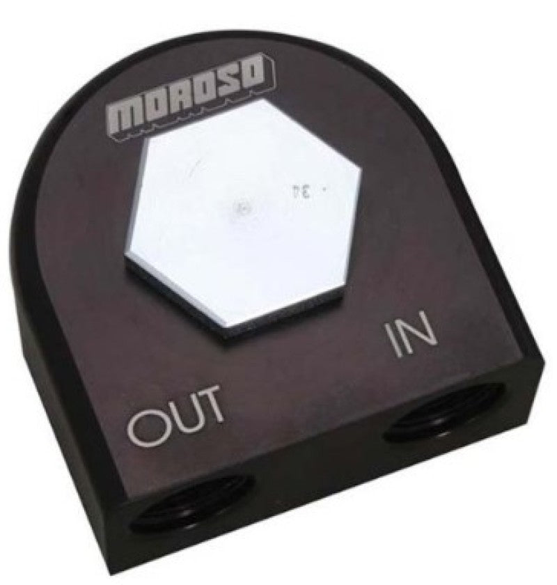Moroso Filter Adapter, Remote, 90 Deg 20 mm 1.5 In. Thread 23685 User 1