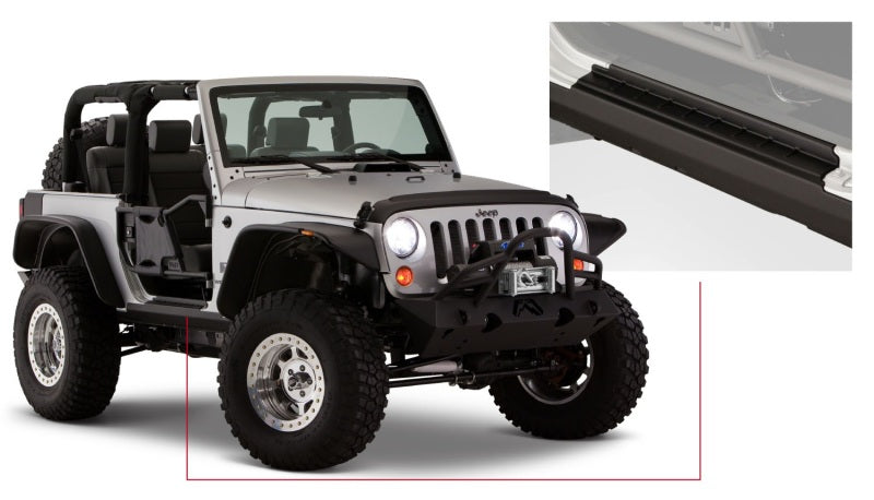 Bushwacker 07-18 Jeep Wrangler Trail Armor Rocker Panel and Sill Plate Cover - Black 14011 14011 Photo - Primary