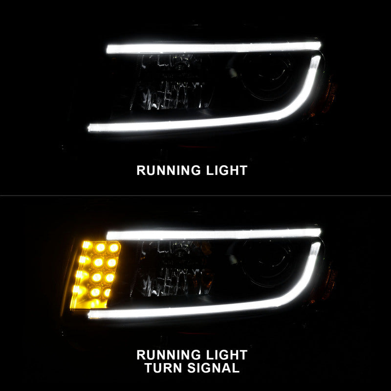 Anzo 2014-2015 Jeep Grand Cherokee Projector Headlights w/ Plank Style Desi 111329 Photo - Unmounted