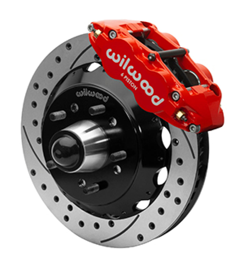 Wilwood Superlite 6R Front Brake Kit for 63-87 Chevy C10 Prospindle13.06 in Diameter, Red Calipers 140-15941-DR