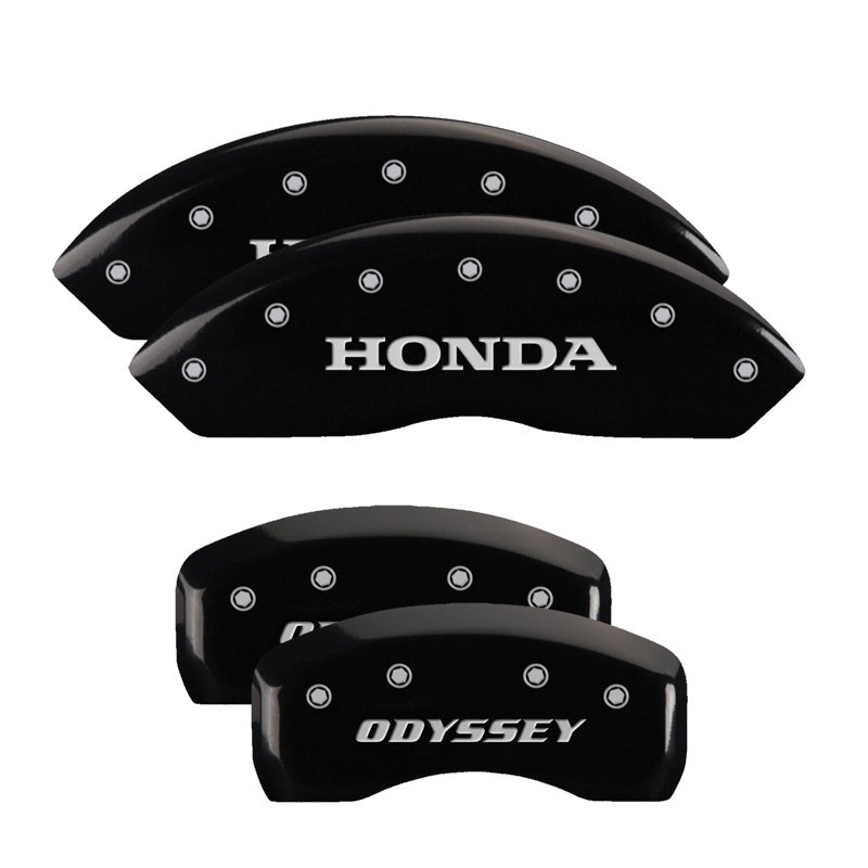 MGP 4 Caliper Covers Engraved Front Honda Engraved Rear Odyssey Black finish silver ch 20203SODSBK 20203SODSBK Photo - Primary