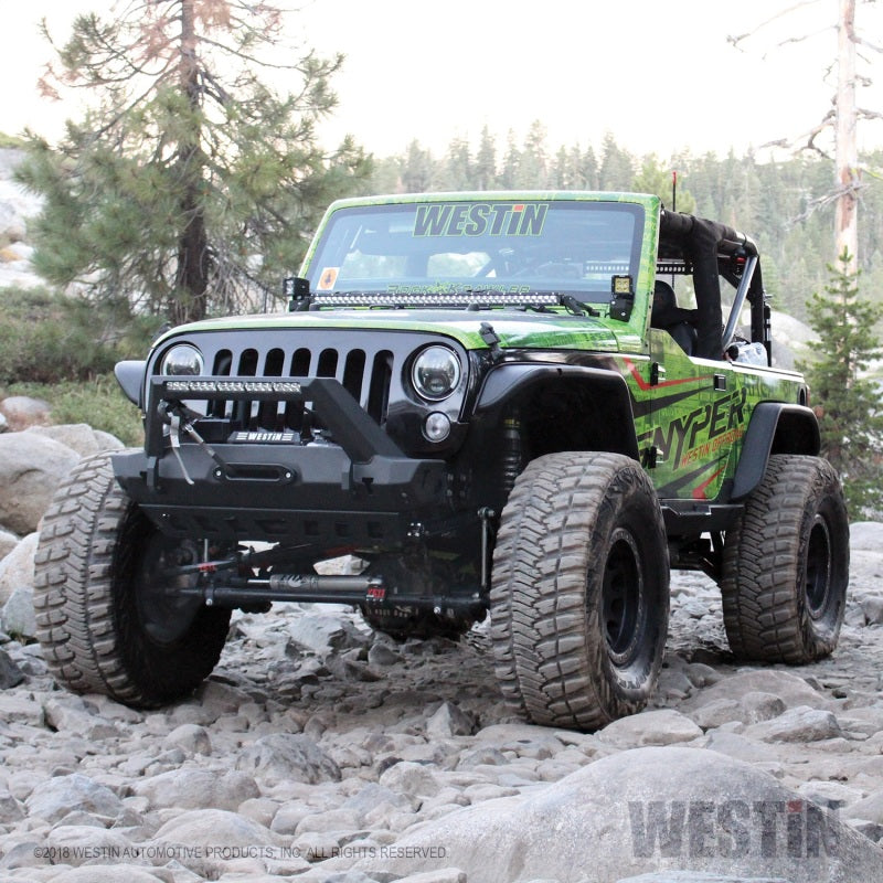 Westin Wj2 Stubby Front Bumper W/Led Lt Bar Mnt 59-80025 Photo - Mounted