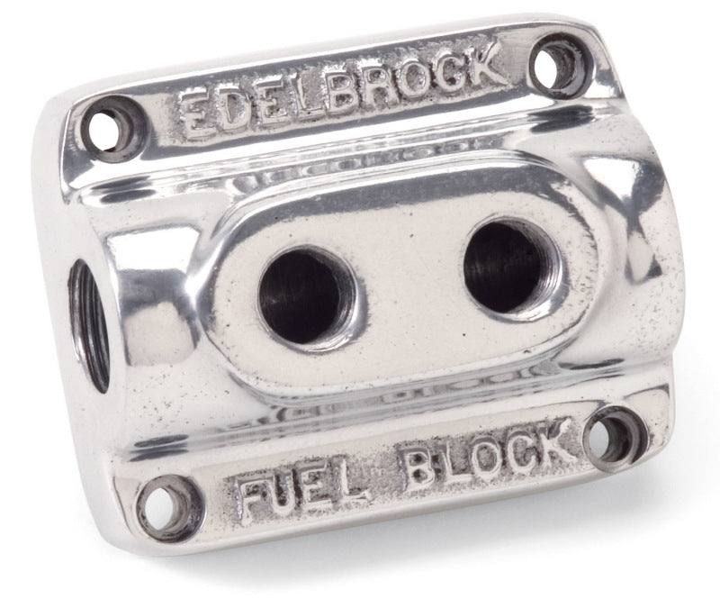 Edelbrock Polished Fuel Block Dual Carb 12801 12801 Photo - Unmounted