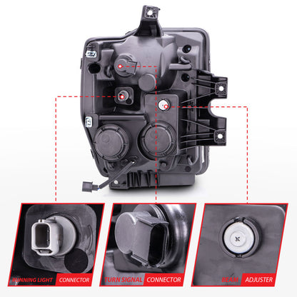 Anzo 2008-2010 Ford F-250 Projector Headlights w/ Halo Black (CCFL) 111168 Photo - Unmounted