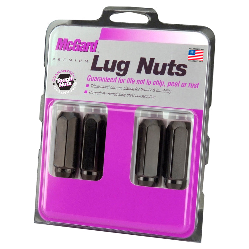 McGard Hex Lug Nut (Cone Seat) M14X2.0 / 13/16 Hex / 2.25in. Length (4-Pack) - Black 64025 64025 Photo - Primary