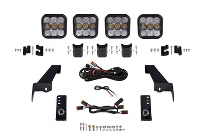 Diode Dynamics Jeep JL SS5 4-Pod CrossLink Grille Lightbar Kit Pro - White Combo DD7268 DD7268 Photo - Primary