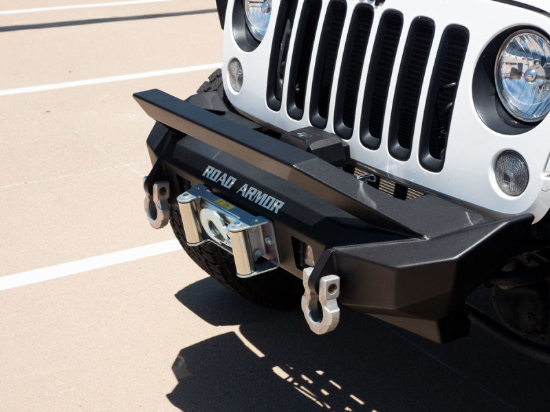 Road Armor 07-18 Jeep Wrangler JK Stealth Front Winch Bumper w/Bar Guard Mid Width - Tex Blk 5072F3B 5072F3B Photo - Primary