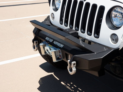 Road Armor 07-18 Jeep Wrangler JK Stealth Front Winch Bumper w/Bar Guard Mid Width - Tex Blk 5072F3B 5072F3B Photo - Primary