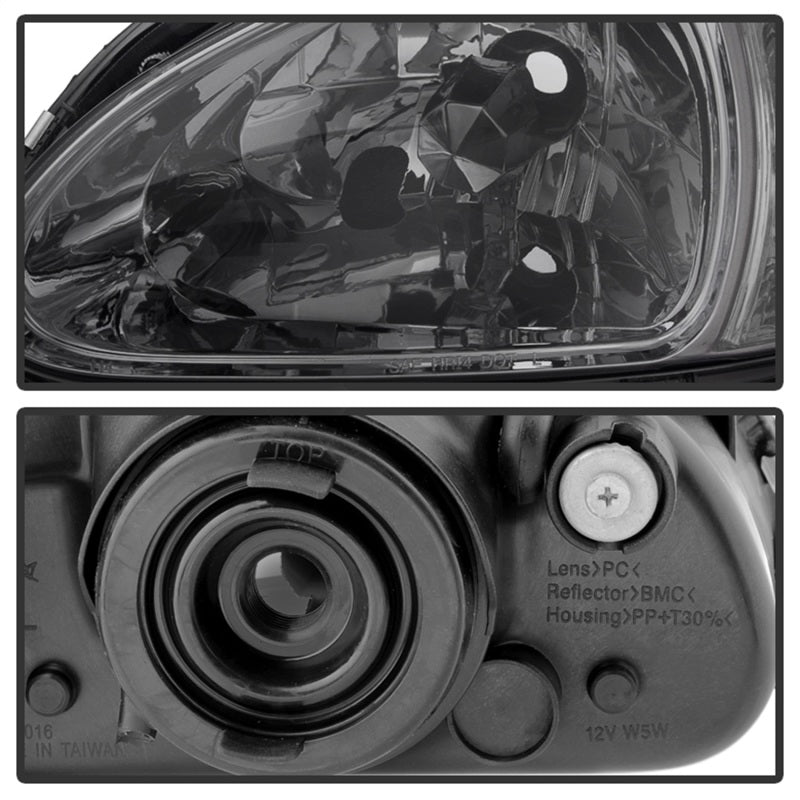 SPYDER Xtune Honda Del Sol 93-97 1Pc Crystal Headlights Smoke HD-ON-HDEL93-1P-SM 5013439 5013439 Photo - Unmounted