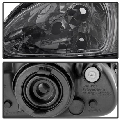 SPYDER Xtune Honda Del Sol 93-97 1Pc Crystal Headlights Smoke HD-ON-HDEL93-1P-SM 5013439 5013439 Photo - Unmounted