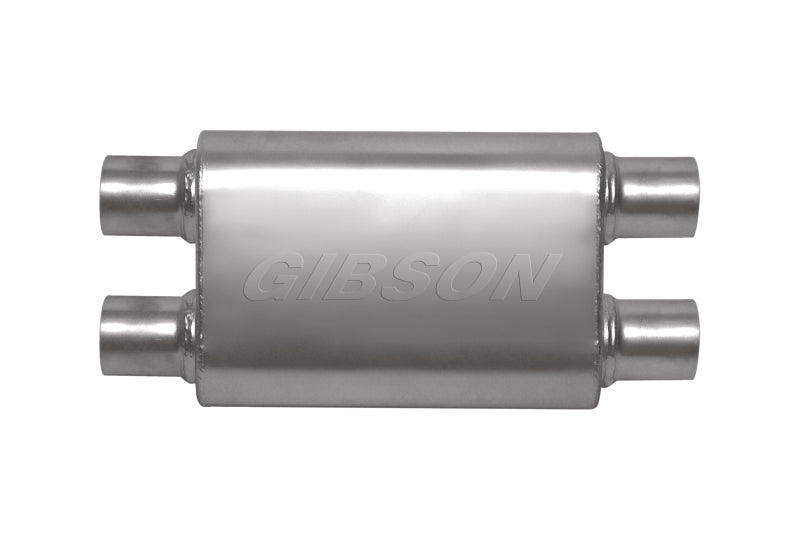 Gibson CFT Superflow Dual/Dual Oval Muffler - 4x9x18in/2.5in Inlet/2.5in Outlet - Stainless 55106S 55106S Photo - Primary