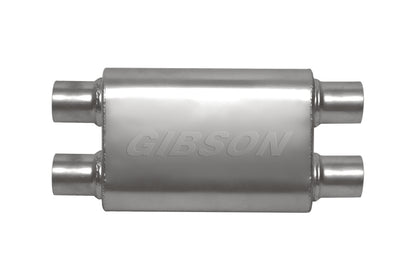 Gibson CFT Superflow Dual/Dual Oval Muffler - 4x9x13in/2.25in Inlet/2.25in Outlet - Stainless 55105S 55105S Photo - Primary