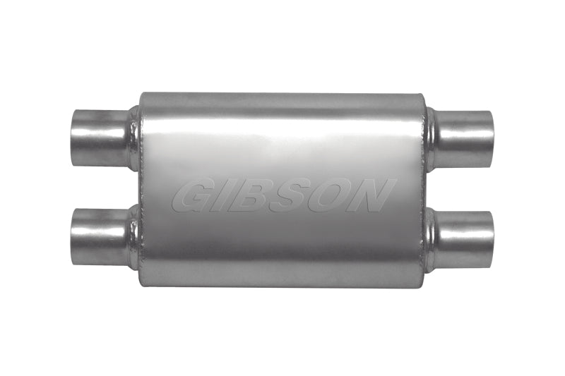 Gibson MWA Superflow Dual/Dual Oval Muffler - 4x9x14in/2.5in Inlet/2.5in Outlet - Stainless BM0111 BM0111 Photo - Primary