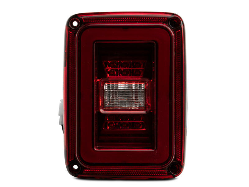 Raxiom 07-18 Jeep Wrangler JK JL Style LED Tail Lights- Black Housing - Red Lens J133626 J133626 Photo - Close Up