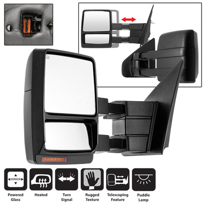 SPYDER Xtune Ford F150 07-14 Power Heated Amber LED Signal Telescoping Mirror Left MIR-FF15007S-PWH-AM-L 9935381 9935381 Photo - Primary