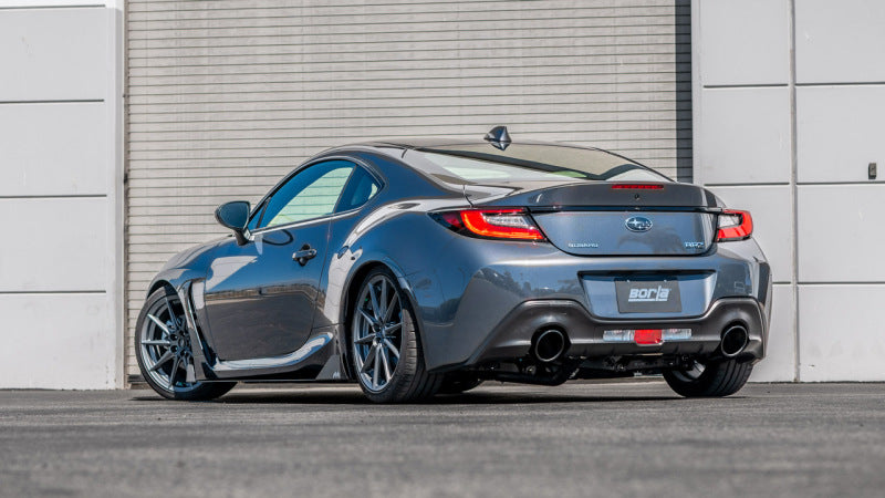 Borla 22-23 Subaru BRZ/Toyota GR86 2.4L RWD AT/MT S-Type Catback Exhaust - Black Chrome Tips 140909BC 140909BC Photo - Mounted