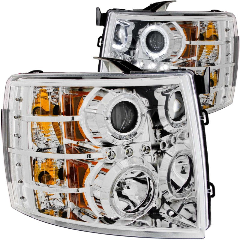 Anzo 2007-2013 Chevrolet Silverado 1500 Projector Headlights w/ Halo Chrome 111199 Photo - Primary