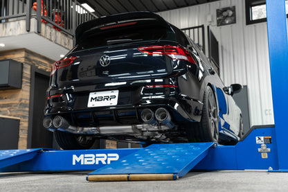 MBRP 2022 Volkswagon Golf R MK8 T304 Stainless Steel 3in Cat-Back, Quad Rear Exit- Carbon Fiber Tips S46133CF S46133CF Photo - Close Up