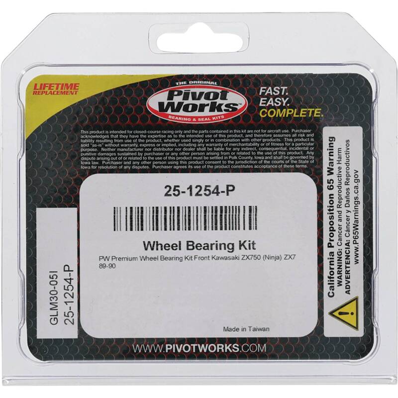 Pivot Works Kawasaki Wheel Bearing Kit Premium Bearings 25-1254-P 25-1254-P Photo - Primary