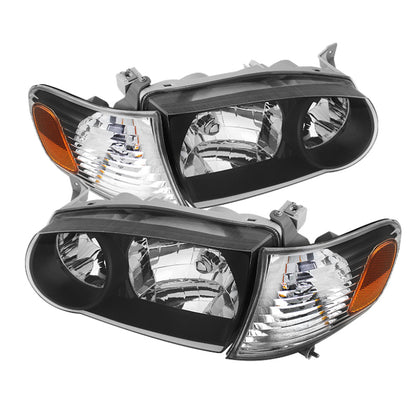 SPYDER Xtune Toyota Corolla 01-02 Crystal Headlights w/ Amber Corner Lights Black HD-JH-TC01-AM-BK 5072948 5072948 Photo - Primary