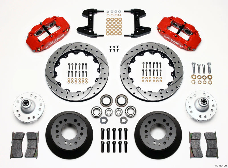 Wilwood Narrow Superlite 6R Front Hub Kit 12.88in Drill Red 74-80 Pinto/Mustang II Disc Spindle only 140-9801-DR 140-9801-DR Photo - Primary
